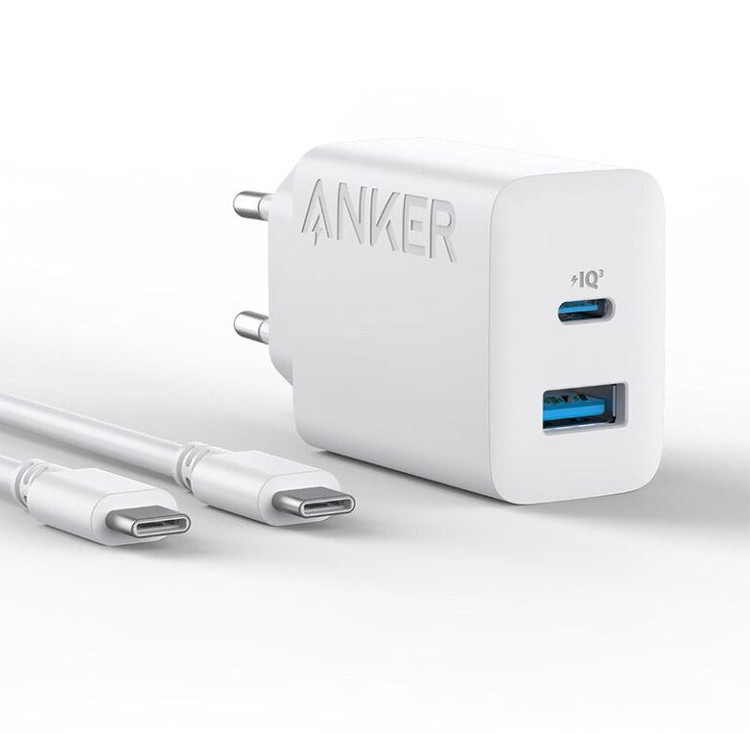 كلگی شارژر Anker تايپ سی دو پورت 20 واتی مدل B2348G21
