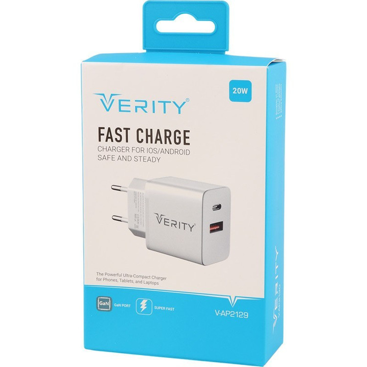 كلگی شارژ 20W همراه با سيم VERITY مدل V-AP2129