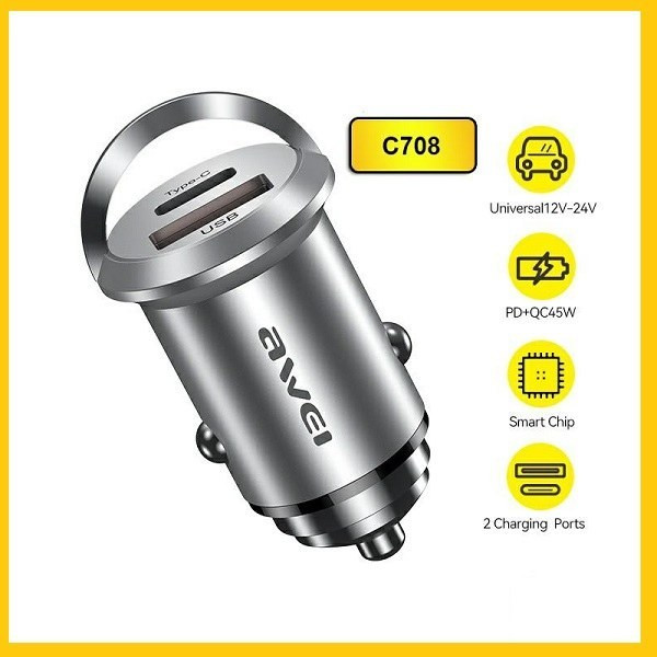 شارژر فندكی 45 واتی Awei مدل C708