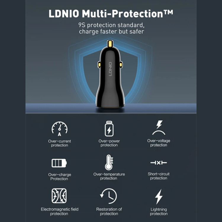 شارژر فندکی 60 واتی LDNIO مدل C103